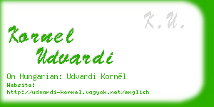 kornel udvardi business card